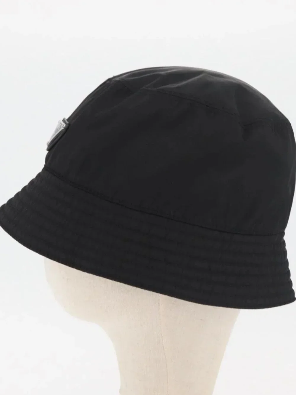 PRADA Hat Nylon M Black Auth 181375M
